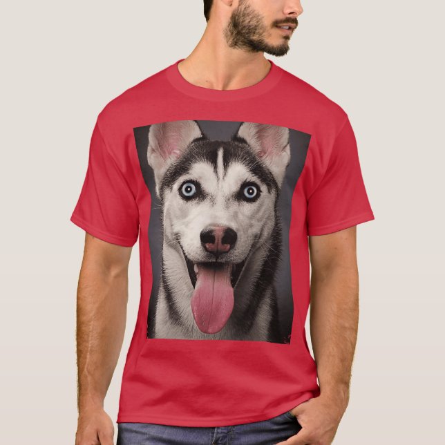 Camiseta Siberian Husky Dog Animals Gifts Safe Face protect (Frente)