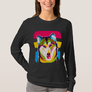 Camiseta Siberian Husky Dog Pop Art