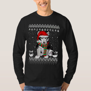 Camiseta Siberian Husky Dog Santa Hat Xmas Feia