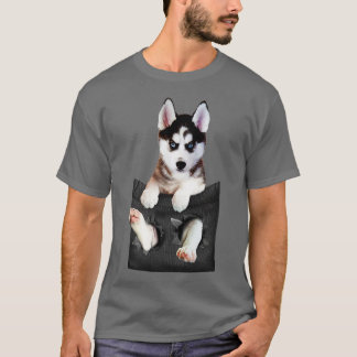 Camiseta Siberian Husky Em Pocket Puppy