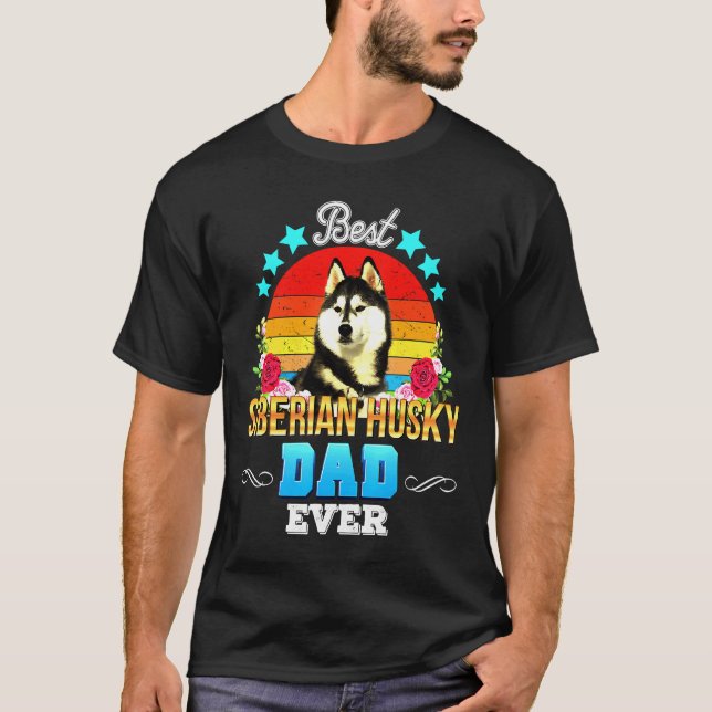 Camiseta Siberian Husky Floral (Frente)