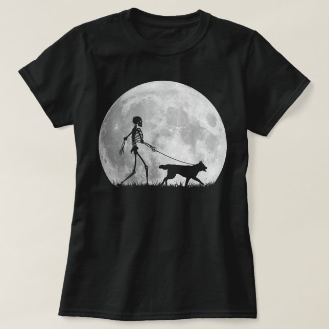 Camiseta Siberian Husky Halloween Skeleton Funny Dog Youth  (Frente do Design)