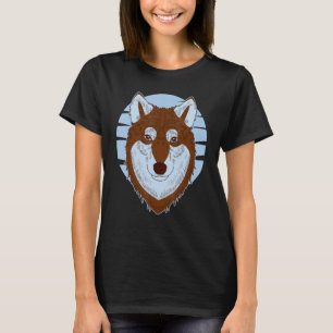 Camiseta Siberian Husky Imprint Motif Dog Face Pet Trabalho
