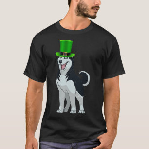 Camiseta Siberian Husky Leprechaun Hat Para Husky Siberiano
