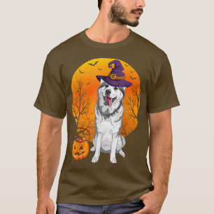 Camiseta Siberian Husky Moon Halloween Bruxelles Hat Dog Pr