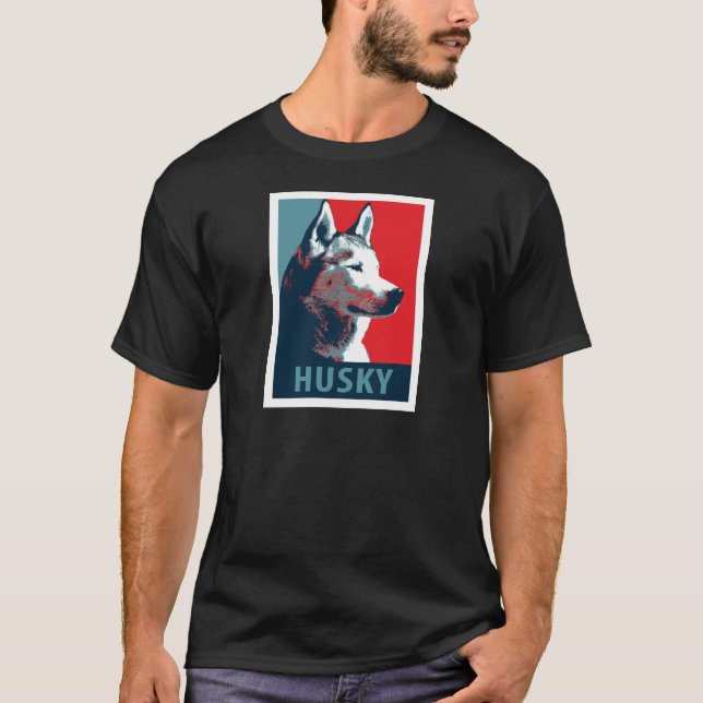 Camiseta Siberian Husky - Paródia Política Poster (Frente)