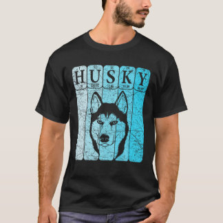 Camiseta Siberian Husky Periódico de Elementos de Mesa Cão 
