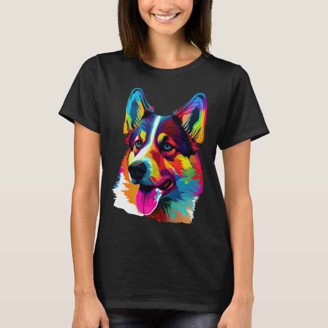 Camiseta Siberian Husky Pop Cute Husky (Frente)