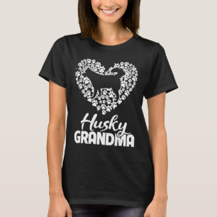 Camiseta Siberian Husky Pup Paw Print Heart Roucos M