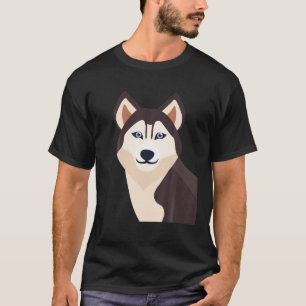 Camiseta Siberian Husky Puppy Cartoon Art Curioso Cão Anim