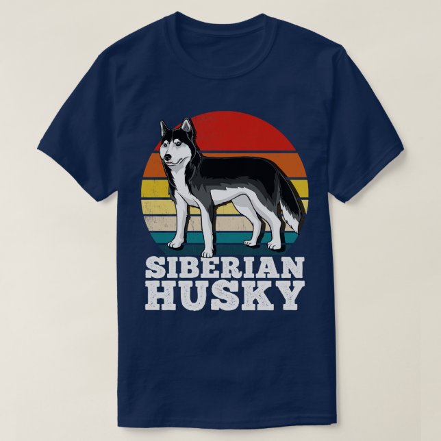 Camiseta Siberian Husky Retro (Frente do Design)