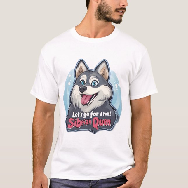 Camiseta Siberian Husky "Siberian Queen" T-shirt Design - F (Frente)