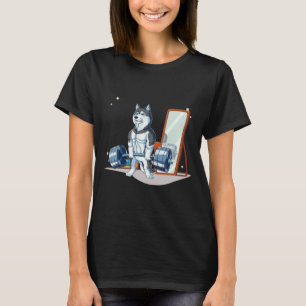 Camiseta Siberian Husky Weky Levantando Encantados Engraçad