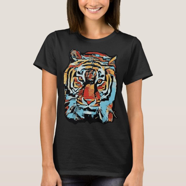 Camiseta Siberian tiger pop art style of the chinese zodiac (Frente)