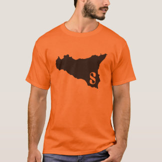 Camiseta Sicilia alaranjado e preto