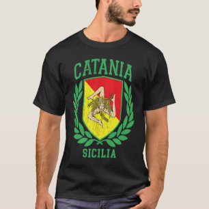 Camiseta Sicília Bandeira e Escudo Trinacria Catania