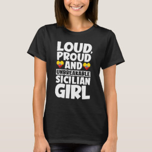 Camiseta Sicília Bandeira Orgulhosa de Homens e Mulheres na