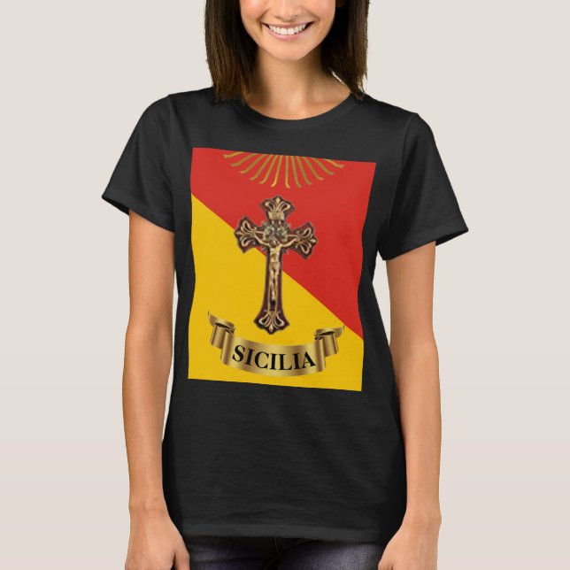 Camiseta Sicília / Camisa-T do Crucifixo Siciliano (Frente)
