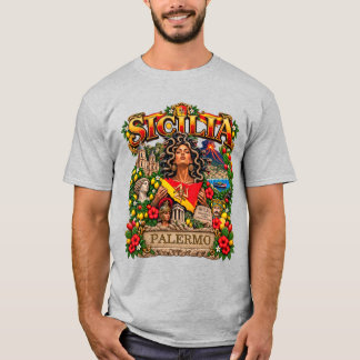 Camiseta SICILIA Design Siciliano Personalizar Nome PALERMO