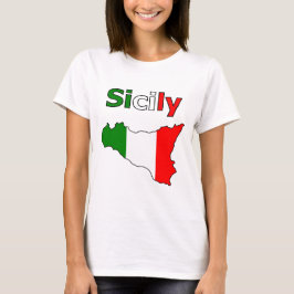 Camiseta Sicília e Mapa das Cores de Bandeira Italianas