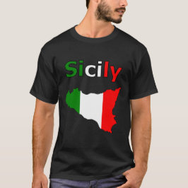 Camiseta Sicília e Mapa das Cores de Bandeira Italianas