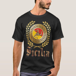 Camiseta Sicília Flag e Emblem T-Shirt