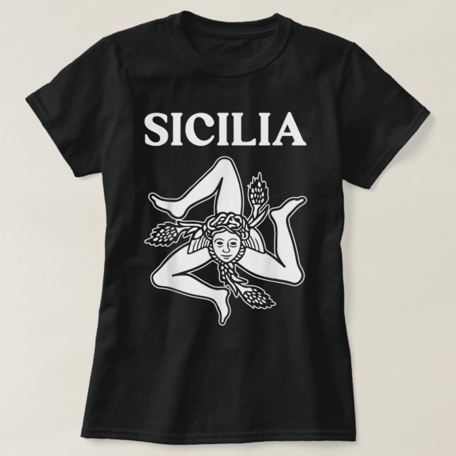 Camiseta Sicilia Flag Sicily Palermo Itália (Frente do Design)