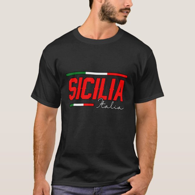 Camiseta Sicilia Flag Sicily Palermo Itália 35 (Frente)