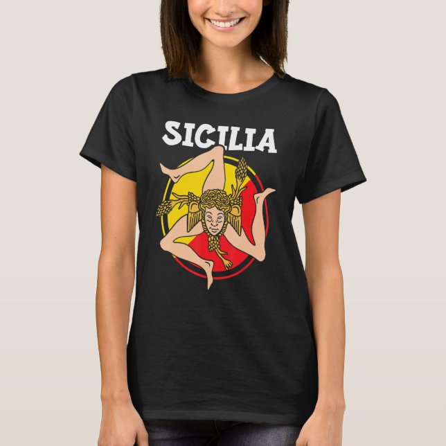Camiseta Sicilia Flag Sicily Palermo Italy 1 (Frente)
