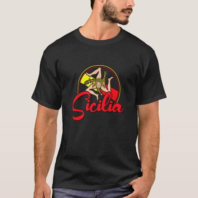 Camiseta Sicilia Flag Sicily Palermo Italy  18 (Frente)