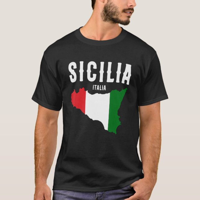 Camiseta Sicilia Flag Sicily Palermo Italy 19 (Frente)