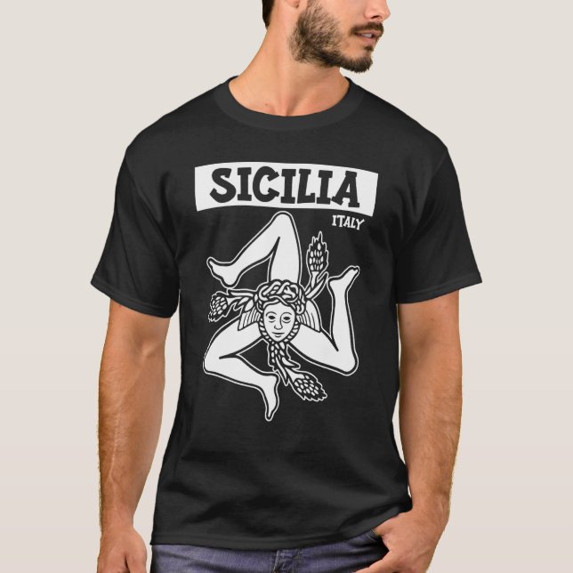 Camiseta Sicilia Flag Sicily Palermo Italy 2 (Frente)