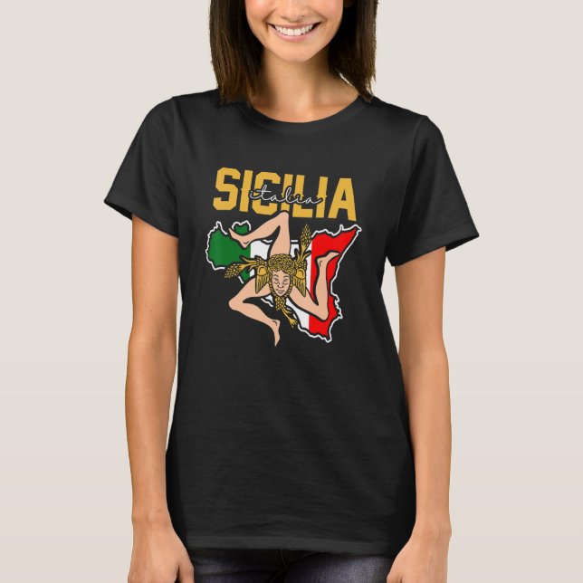 Camiseta Sicilia Flag Sicily Palermo Italy 32 (Frente)