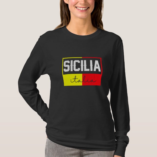 Camiseta Sicilia Flag Sicily Palermo Italy  39 (Frente)