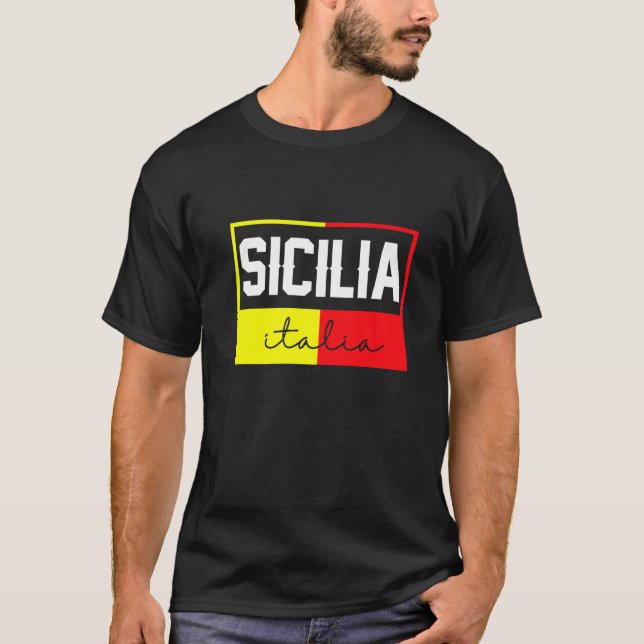 Camiseta Sicilia Flag Sicily Palermo Italy  39 (Frente)