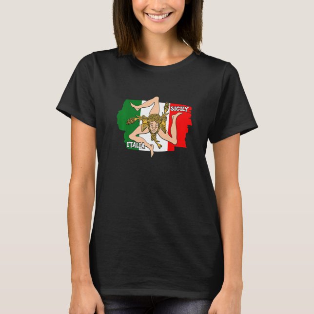 Camiseta Sicilia Flag Sicily Palermo Italy  41 (Frente)