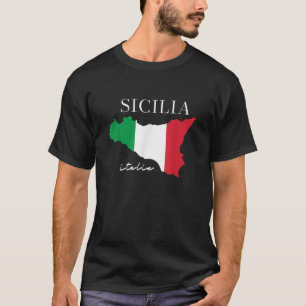 Camiseta Sicilia Map Italia Flag Sicilia Island Proud Sicil