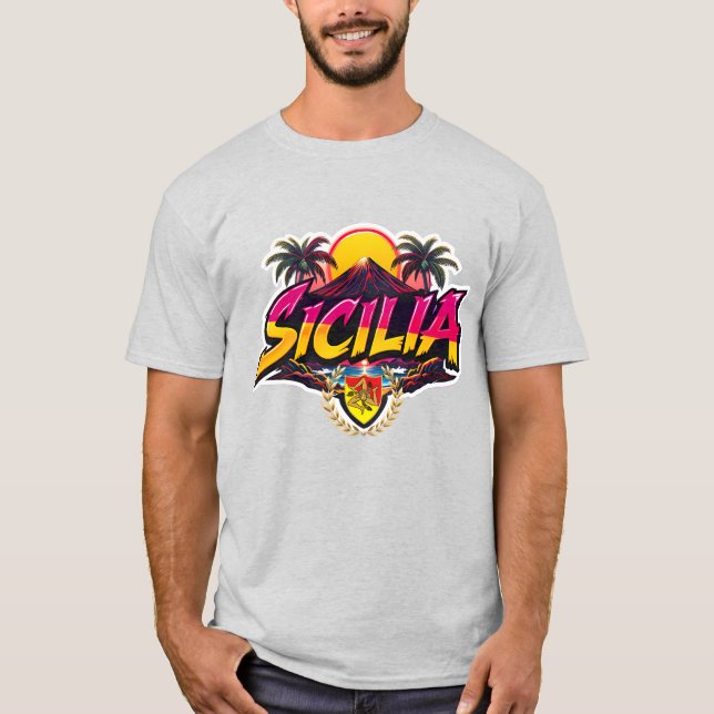 Camiseta Sicilia Mt.Etna Design  (Frente)