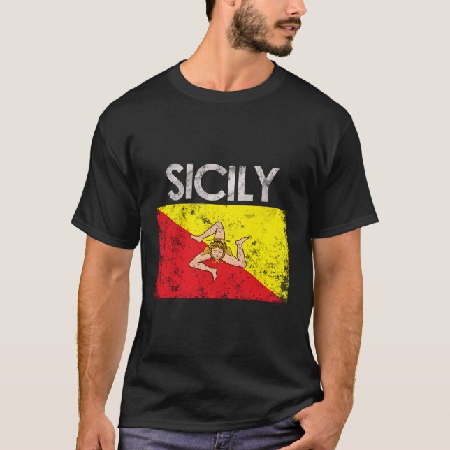 Camiseta Sicília Siciliana Flag Pride (Frente)