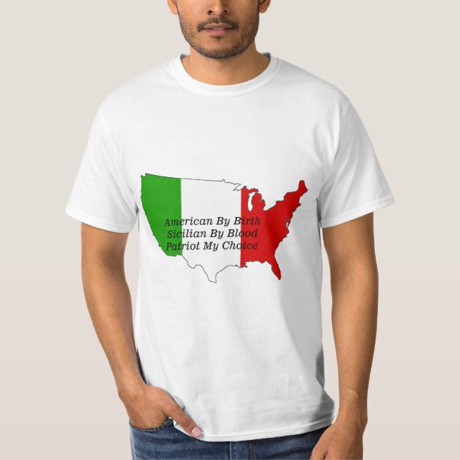 Camiseta Sicilian American Italian USA Map  (Frente)