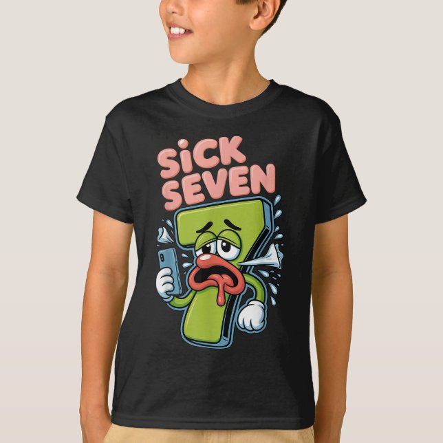 Camiseta Sick Seven Meme Six Seven Jogo de Palavra (Frente)