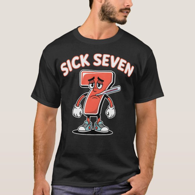 Camiseta Sick Seven Meme Tee Six Seven Fun Wordplay (Frente)