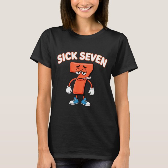 Camiseta Sick Seven Meme Tee Six Seven Fun Wordplay  (Frente)