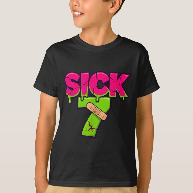 Camiseta Sick Seven Meme Tee Six Seven Fun Wordplay Drip  (Frente)
