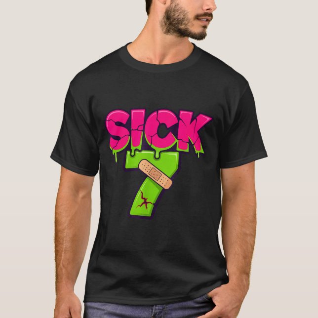 Camiseta Sick Seven Meme Tee Six Seven Fun Wordplay Drip  (Frente)