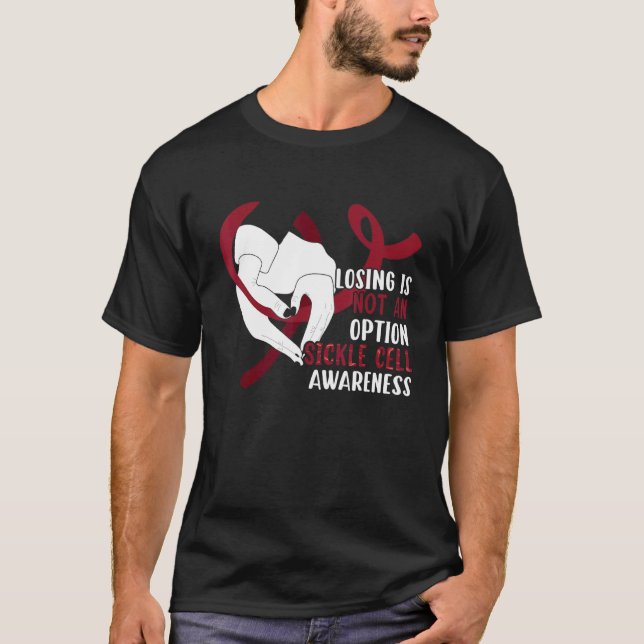 Camiseta Sickle Cell Anemia Awareness   Burgundy Ribbon (Frente)