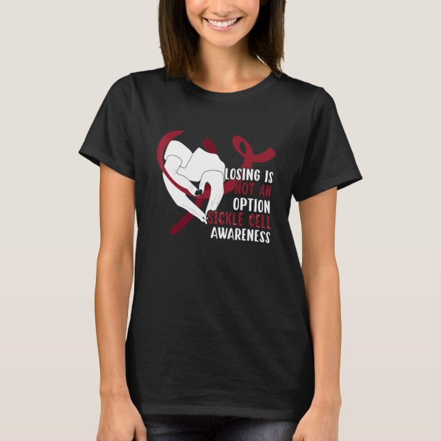 Camiseta Sickle Cell Anemia Awareness   Burgundy Ribbon (Frente)