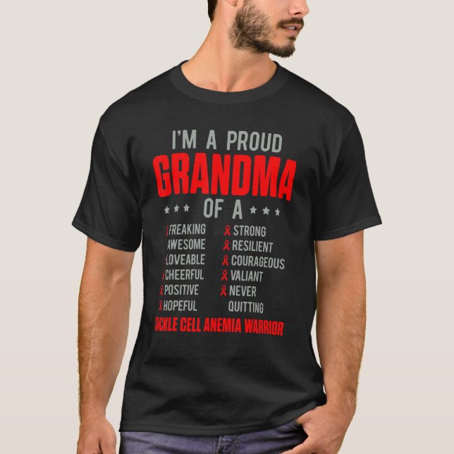 Camiseta Sickle Cell Anemia Survivor Proud Grandma Anemic W (Frente)