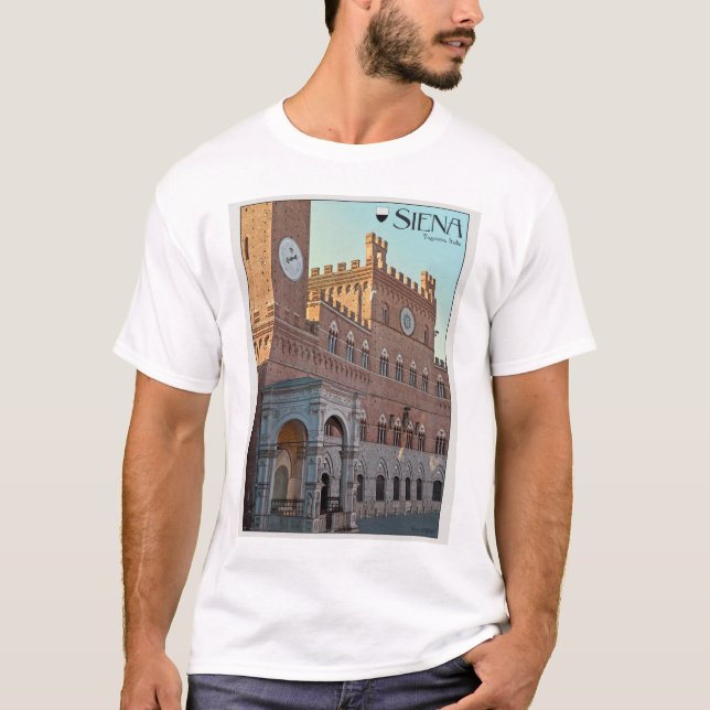 Camiseta Siena - manhã de Palazzo Pubblico (Frente)
