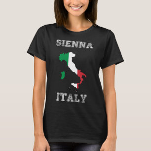 Camiseta Sienna Itália Vintage Itália Flag Map